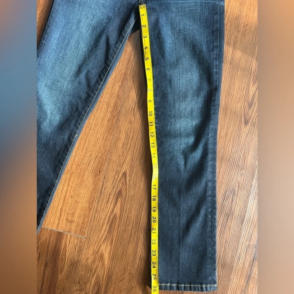 Tory Burch Sadie Straight Leg Crop Jeans Women’s 23 Dark Wash Stretch Denim